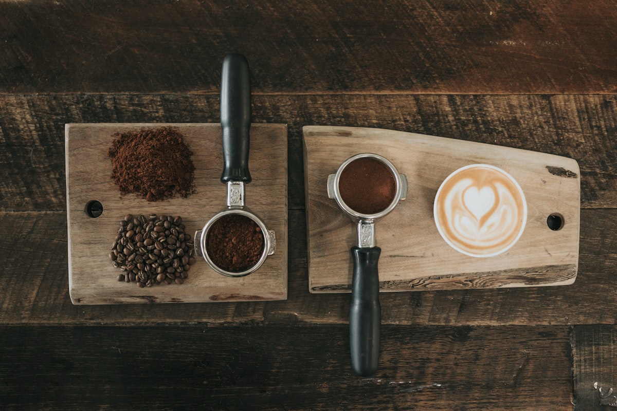 AeroPress coffee press brewing a fresh cup of coffee on a kitchen counter